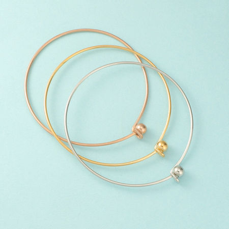 304 Stainless Steel Expandable Bangles Bracelets Multicolor Ball Can Be Screwed Off 6cm Dia.