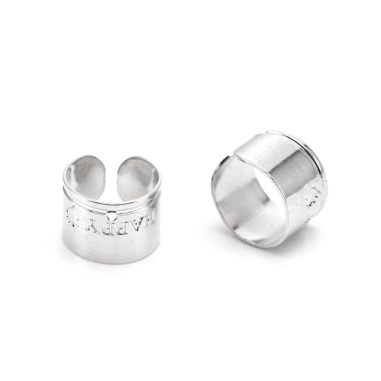 Picture of Hypoallergenic 304 Stainless Steel Ear Cuffs Clip Wrap Earrings U-shaped Silver Tone With Loop 10mm x 6mm