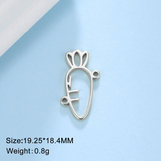 Picture of 304 Stainless Steel Connectors Charms Pendants Multicolor Carrot 19mm x 18.5mm