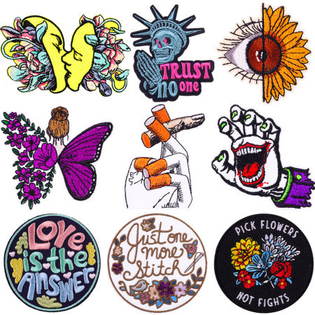 Polyester Embroidery Iron On Patches Appliques (With Glue Back) DIY Sewing Craft Clothing Decoration Multicolor Butterfly Animal 1 Piece