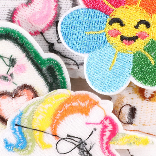 Picture of Polyester Embroidery Iron On Patches Appliques (With Glue Back) DIY Sewing Craft Clothing Decoration Multicolor Fruit Animal 1 Piece