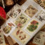 Bild von Papier Retro DIY Scrapbook Sticker Aufkleber Bunt Postwertzeichen Briefmarke 16cm x 9cm, 1 Set