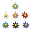 Picture of 304 Stainless Steel Flora Collection Charms Gold Plated Flower Double-sided Enamel 15mm x 13mm