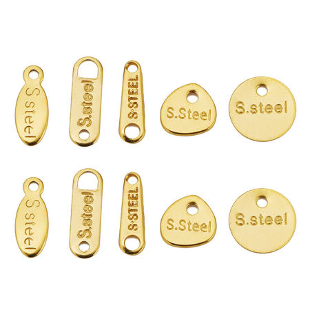 304 Stainless Steel Charms Extender Chain Ends For Necklace Bracelet Jewelry Making Geometric 20 PCs