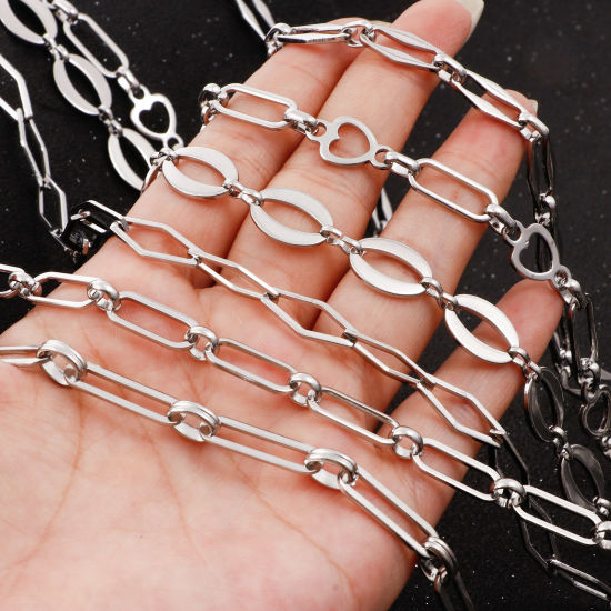 Picture of Eco-friendly 304 Stainless Steel Link Chain Silver Tone 1 Piece (Approx 1 M/Piece)