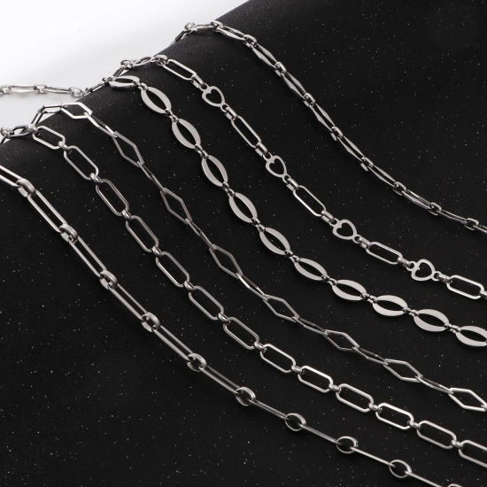 Picture of Eco-friendly 304 Stainless Steel Link Chain Silver Tone 1 Piece (Approx 1 M/Piece)