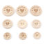 Picture of Wood Sewing Buttons Scrapbooking 2 Holes Round Natural Heart Message " Hand Made With Love "