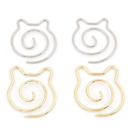 Iron Based Alloy Knitting Needles Cat Animal Spiral Multicolor