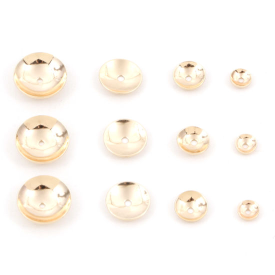 Image de Coupelles en Laiton Rond Plaqué Or Véritable 18K 10 Pcs