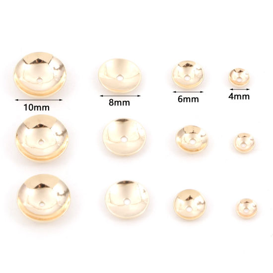 Image de Coupelles en Laiton Rond Plaqué Or Véritable 18K 10 Pcs