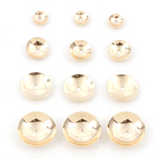 Image de Coupelles en Laiton Rond Plaqué Or Véritable 18K 10 Pcs