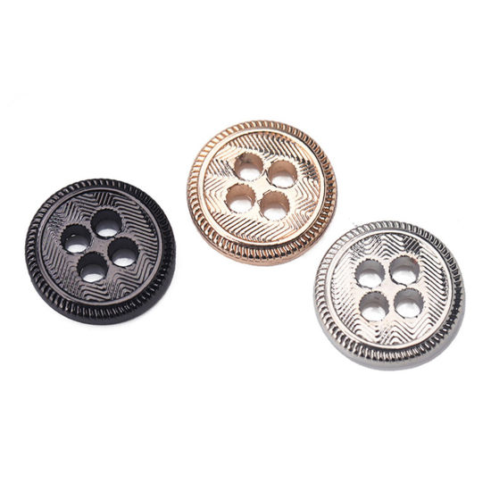 Picture of Alloy Metal Buttons 4 Holes Round 10mm Dia.