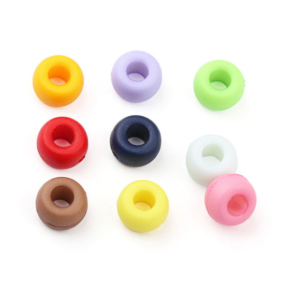 Image de Arrêt Cordon en Plastique Rond Multicolore 9mm x 6mm , 20 Pcs