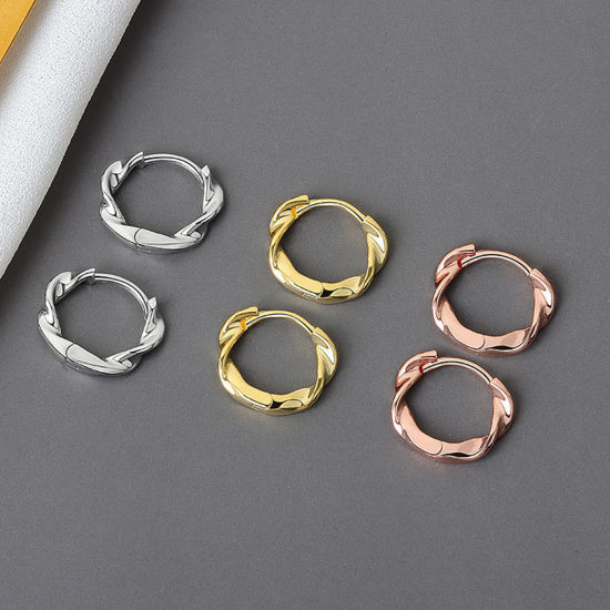 Picture of Copper Simple Hoop Earrings Multicolor Twist