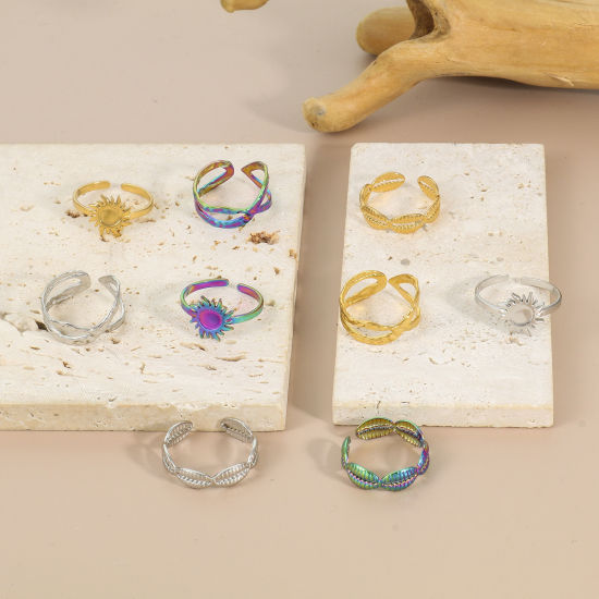 Picture of Eco-friendly 304 Stainless Steel Open Rings Multicolor