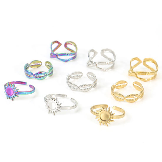 Picture of Eco-friendly 304 Stainless Steel Open Rings Multicolor