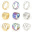 Imagen de Respetuoso del Medio Ambiente 304 Acero Inoxidable Abierto Anillos Multicolor 2 Unidades
