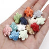 Picture of Ceramic Ocean Jewelry Beads For DIY Jewelry Making Sea Turtle Animal Multicolor Dyed About 18mm x 15mm