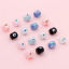 Picture of Glass Religious Beads For DIY Jewelry Making Barrel Multicolor AB Rainbow Color Evil Eye Faceted About 8mm x 8mm