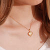 Picture of Eco-friendly Vacuum Plating Simple & Casual Stylish 18K Real Gold Plated 304 Stainless Steel Link Cable Chain Round Rose Flower Pendant Necklace Unisex