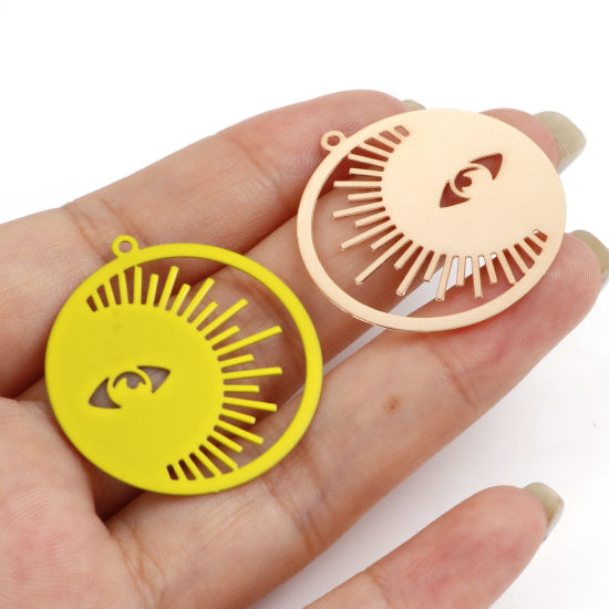 Imagen de Hierro Galaxia Colgantes Sol Multicolor Ojo 3.3cm x 3cm, 10 Unidades