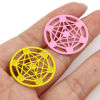 Picture of Iron Based Alloy Filigree Stamping Connectors Round Multicolor Magic Array 25mm Dia.