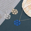 Picture of Iron Based Alloy Filigree Stamping Connectors Round Multicolor Magic Array 25mm Dia.