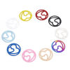Picture of Iron Based Alloy Valentine's Day Filigree Stamping Connectors Round Multicolor Heart 3cm Dia.