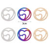 Picture of Iron Based Alloy Valentine's Day Filigree Stamping Connectors Round Multicolor Heart 3cm Dia.
