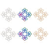Imagen de Hierro Filigrana Estampación Conectores Flor Multicolor 3.3cm x 3.2cm, 10 Unidades