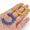 Imagen de Hierro Filigrana Estampación Conectores Rama De Olivo Multicolor Hoja 3.7cm x 3cm, 10 Unidades