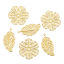 Image de Pendentifs en 304 Acier Inoxydable Respectueux de la Nature Feuilles de Fleur Plaqué Or 18K 10 Pcs
