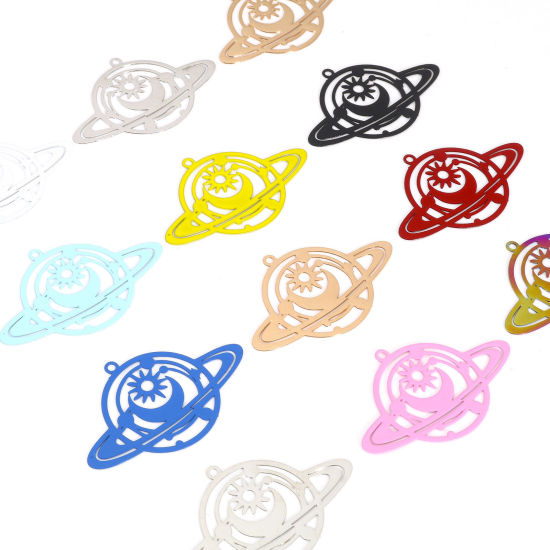 Immagine di Lega di Ferro Galassia Ciondoli Sole Multicolore Luna 4.2cm x 2.6cm , 10 Pz