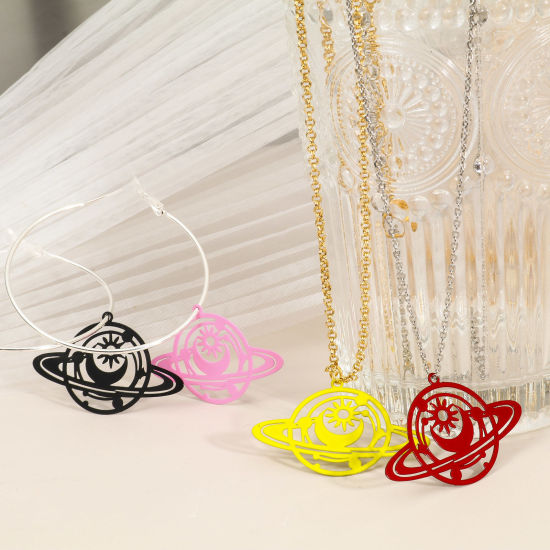 Immagine di Lega di Ferro Galassia Ciondoli Sole Multicolore Luna 4.2cm x 2.6cm , 10 Pz