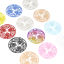 Picture of Iron Based Alloy Filigree Stamping Connectors Round Multicolor Leaf 28mm Dia.