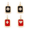 Bild von 1 Stück Messing Poker/Papierkarte/Spielkarte Charm-Anhänger 18K Echtgold plattiert Achteck Mit Harz Cabochons Klar Zirkonia 26mm x 13mm