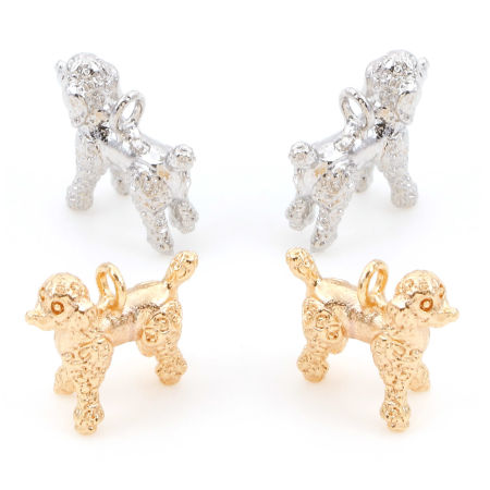 Picture of Brass Charms Real Gold Plated Dog Animal 3D 12mm x 12mm