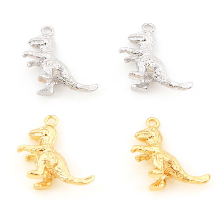 Picture of Brass Charms Real Gold Plated Dinosaur Animal 3D 16mm x 16mm