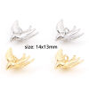 Picture of Brass Charms Real Gold Plated Swallow Bird Animal 3D 14mm x 13mm