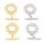 Picture of Brass Toggle Clasps Sunflower Real Gold Plated Micro Pave Clear Cubic Zirconia 18mm x 16mm
