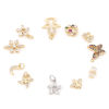 Picture of Brass Charms Gold Plated Multicolor Butterfly Animal Heart Micro Pave Clear Cubic Zirconia