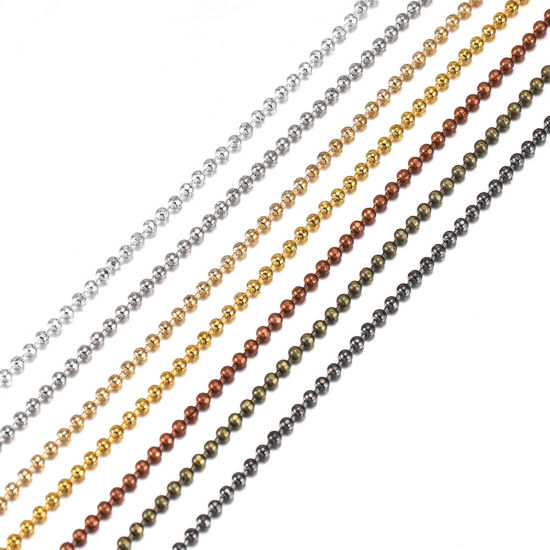 Изображение Латунь Цепи из Шариков Для изготовления ювелирных изделий ручной работы своими руками Разноцветный 5 М                                                                                                                                                        