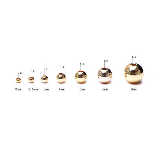 Bild von Messing Abstandshalter Perlen für die Herstellung von DIY-Charme-Schmuck Bunt Rund 20 Stück                                                                                                                                                                   