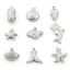 Picture of Eco-friendly 304 Stainless Steel Charms Silver Tone Shell Starfish 3D