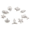 Picture of Eco-friendly 304 Stainless Steel Charms Silver Tone Shell Star Fish 3D