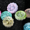 Picture of Lampwork Glass Pet Memorial Beads For DIY Jewelry Making Bottle Cap Multicolor Paw Print Gradient Color About 15mm Dia