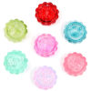 Picture of Lampwork Glass Pet Memorial Beads For DIY Jewelry Making Bottle Cap Multicolor Paw Print Gradient Color About 15mm Dia