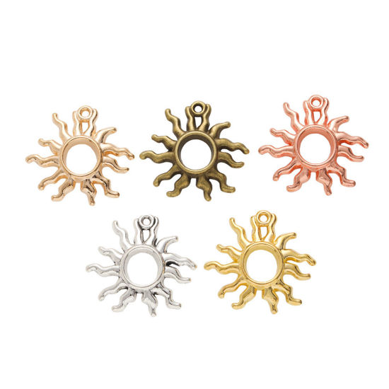 Imagen de Zamak Galaxia Colgantes Charms Sol Multicolor Hueco 26mm x 25mm, 20 Unidades
