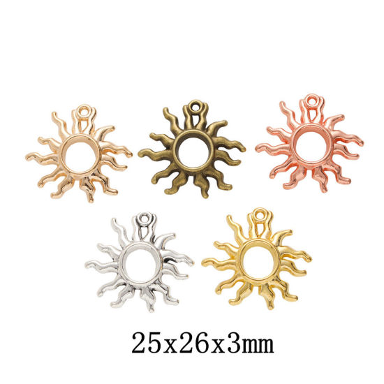 Imagen de Zamak Galaxia Colgantes Charms Sol Multicolor Hueco 26mm x 25mm, 20 Unidades