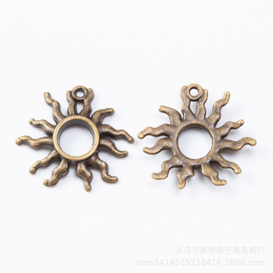 Imagen de Zamak Galaxia Colgantes Charms Sol Multicolor Hueco 26mm x 25mm, 20 Unidades